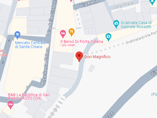 Mappa per raggiungere il ristorante-pizzeria Don Magnifico